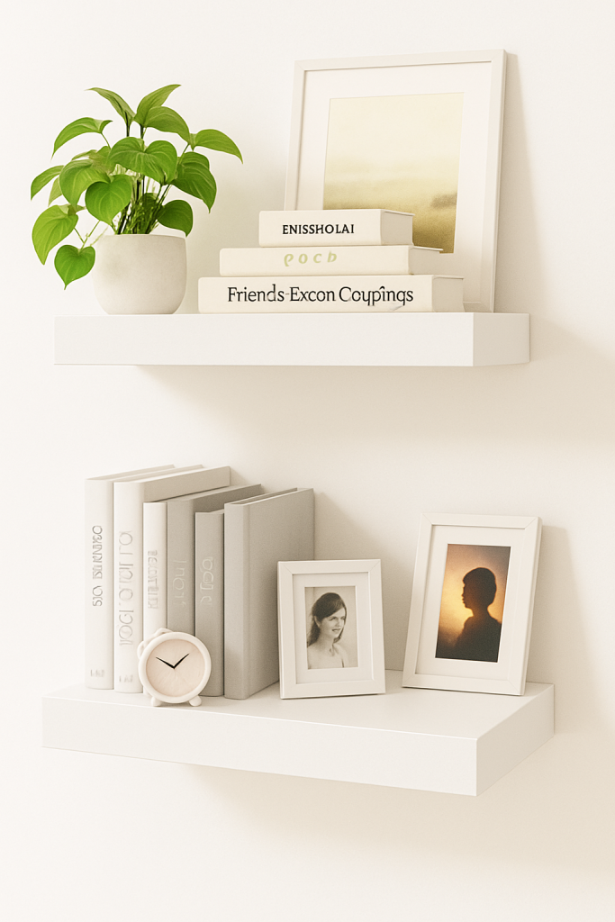 rustic floating shelves